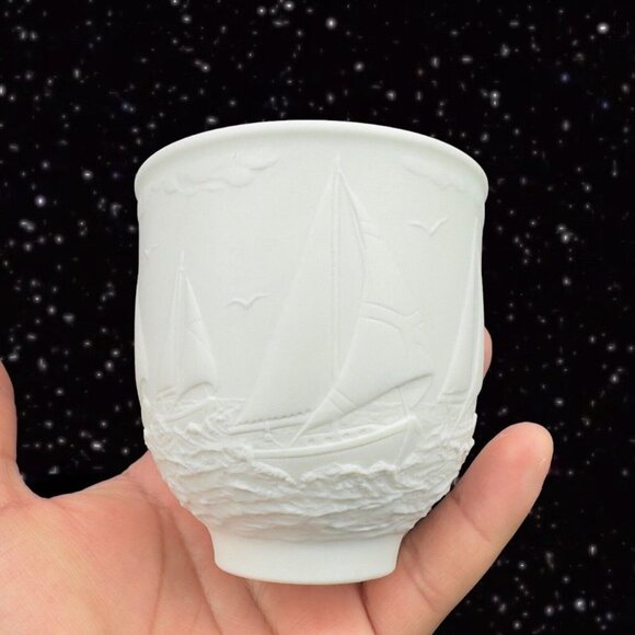 Lladro Collectors Society 1997 SAILING THE SEAS CUPS CANDLE HOLDER VOTIVE WHITE - Picture 2 of 13